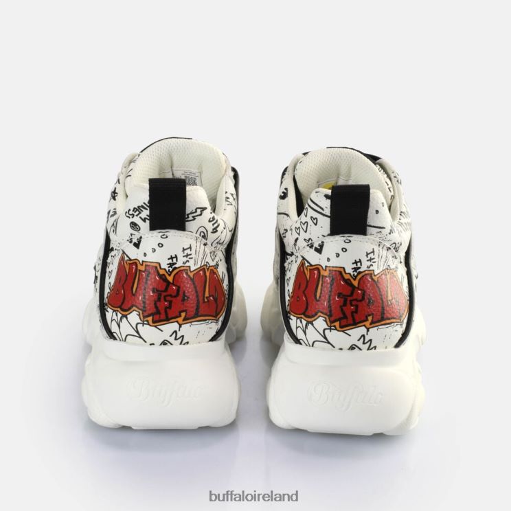 White/Black Buffalo CLD Corin Graffiti Sneakers Low vegan |Sneakers F06ZHH140 - Image 5