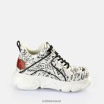 White/Black Buffalo CLD Corin Graffiti Sneakers Low vegan |Sneakers F06ZHH140 - Image 6