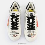 White/Black Buffalo Paired Graffiti Sneakers Low vegan |Sneakers F06ZHH34 - Image 5