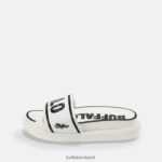 White/Black Buffalo Rey slide vegan |Slides F06ZHH874