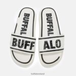 White/Black Buffalo Rey slide vegan |Slides F06ZHH874 - Image 3