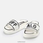 White/Black Buffalo Rey slide vegan |Slides F06ZHH874 - Image 4