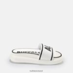 White/Black Buffalo Rey slide vegan |Slides F06ZHH874 - Image 7