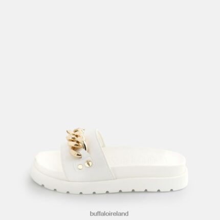 White Buffalo Eve Chain platform sandals vegan |Slides F06ZHH853