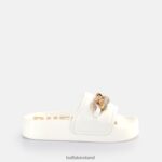 White Buffalo Fabia Chain Platform Slides vegan |Slides F06ZHH379