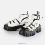 White Buffalo Lion Teeth Platform Sandals vegan |Sandals F06ZHH158 - Image 4
