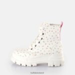 White/Flowers Buffalo Aspha Lace Up HI Ankle-Boots vegan |Boots F06ZHH412