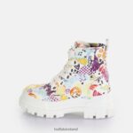 White Graffiti Buffalo Aspha Lace Up Hi Ankle-Boot vegan |Boots F06ZHH375