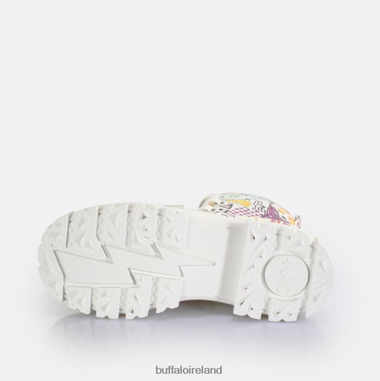 White Graffiti Buffalo Aspha Lace Up Hi Ankle-Boot vegan |Boots F06ZHH375 - Image 7