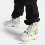 White Graffiti Buffalo Aspha Lace Up Hi Ankle Boot vegan |Boots F06ZHH438 - Image 2