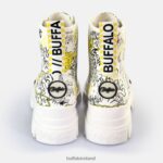 White Graffiti Buffalo Aspha Lace Up Hi Ankle Boot vegan |Boots F06ZHH438 - Image 3