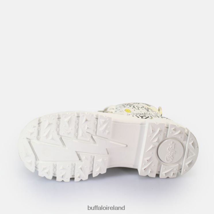 White Graffiti Buffalo Aspha Lace Up Hi Ankle Boot vegan |Boots F06ZHH438 - Image 7