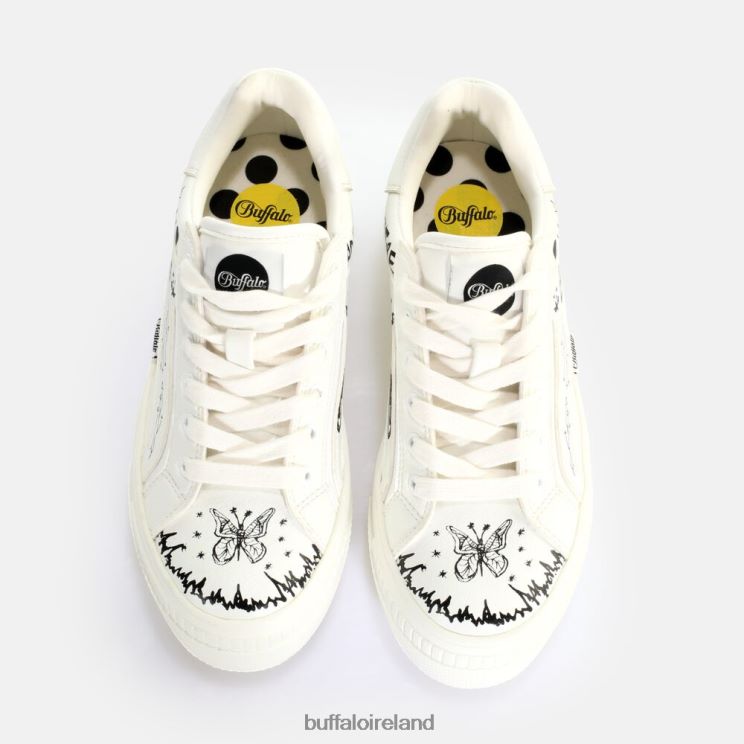White Graffiti Buffalo Paired Laceup LO Sneaker Low vegan |Sneakers F06ZHH545 - Image 7