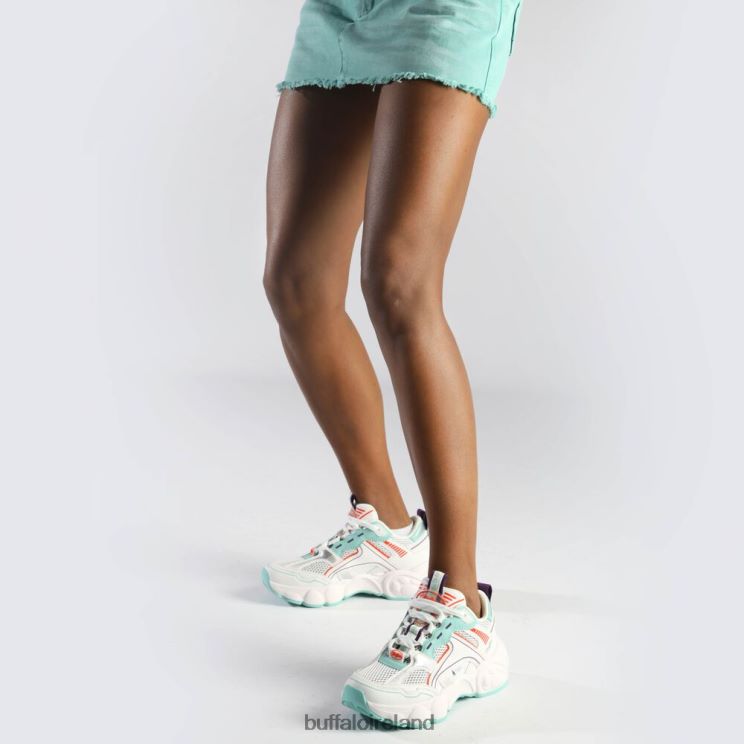 White/Mint/Coral Buffalo CLD Run Jog Sneakers Low vegan |Sneakers F06ZHH237 - Image 2