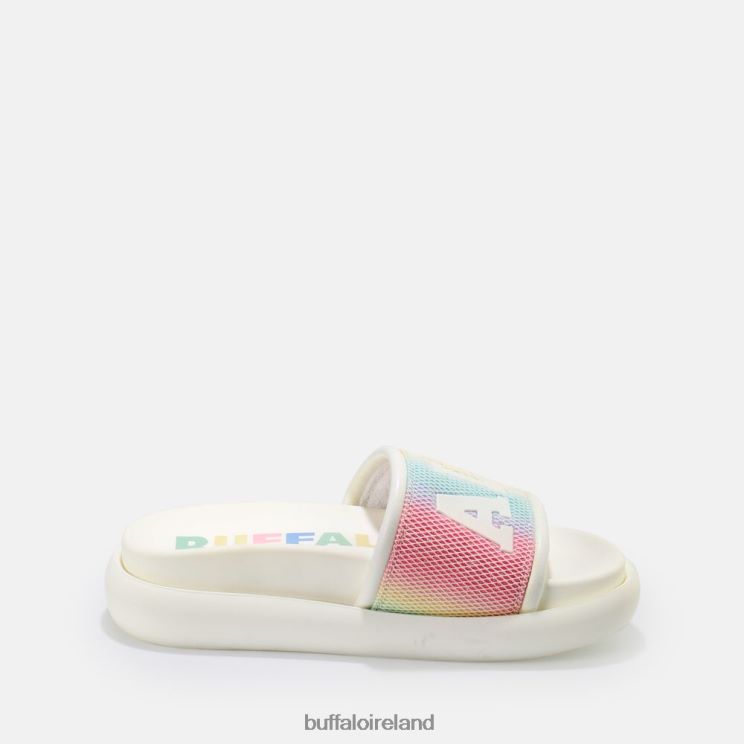 White/Multicolor Buffalo Rey slide vegan |Slides F06ZHH878 - Image 6