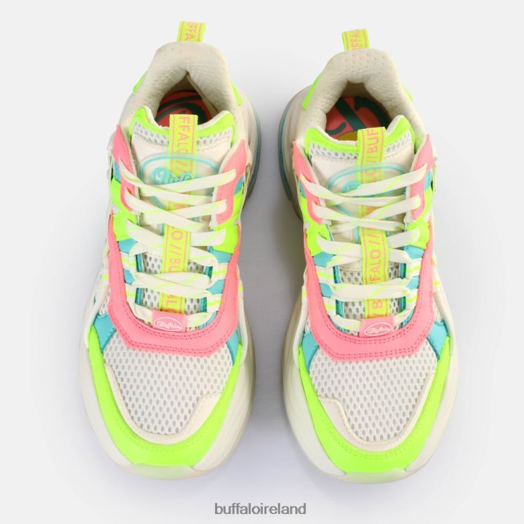 White/Neon Multicolour Buffalo Triplet Hollow Sneakers Low vegan |Sneakers F06ZHH128 - Image 3