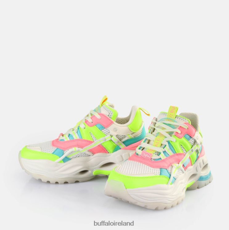 White/Neon Multicolour Buffalo Triplet Hollow Sneakers Low vegan |Sneakers F06ZHH128 - Image 4