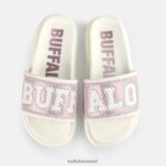 White/Purple Buffalo Rey slide vegan |Slides F06ZHH815 - Image 3