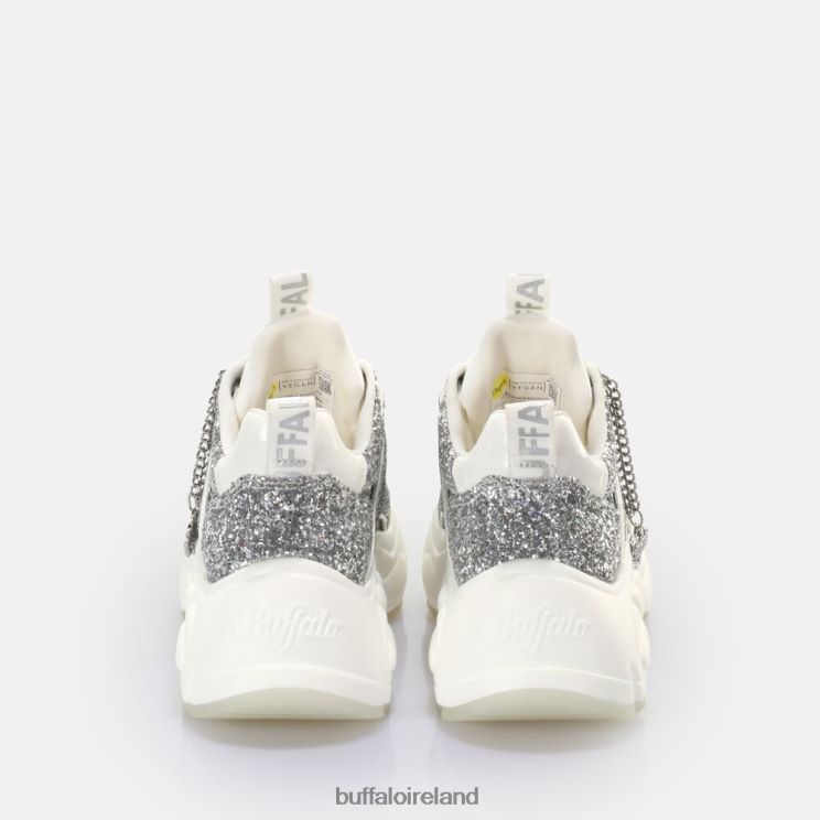 White/Silver Buffalo Binary Glam Sneaker Sneaker Low vegan |Sneakers F06ZHH501 - Image 3