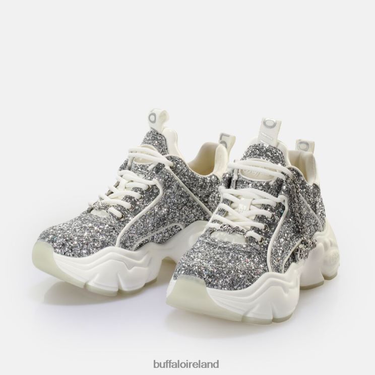 White/Silver Buffalo Binary Glam Sneaker Sneaker Low vegan |Sneakers F06ZHH501 - Image 4