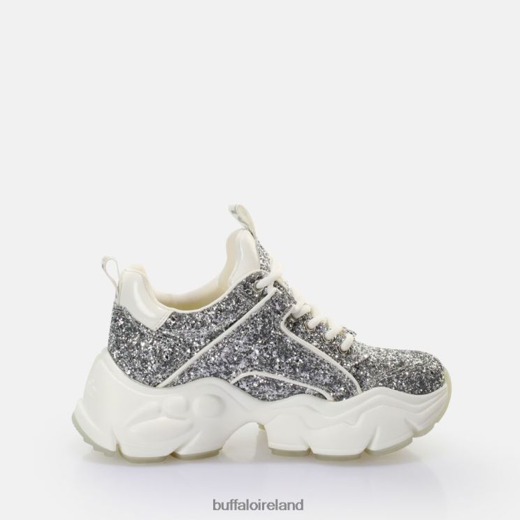 White/Silver Buffalo Binary Glam Sneaker Sneaker Low vegan |Sneakers F06ZHH501 - Image 5