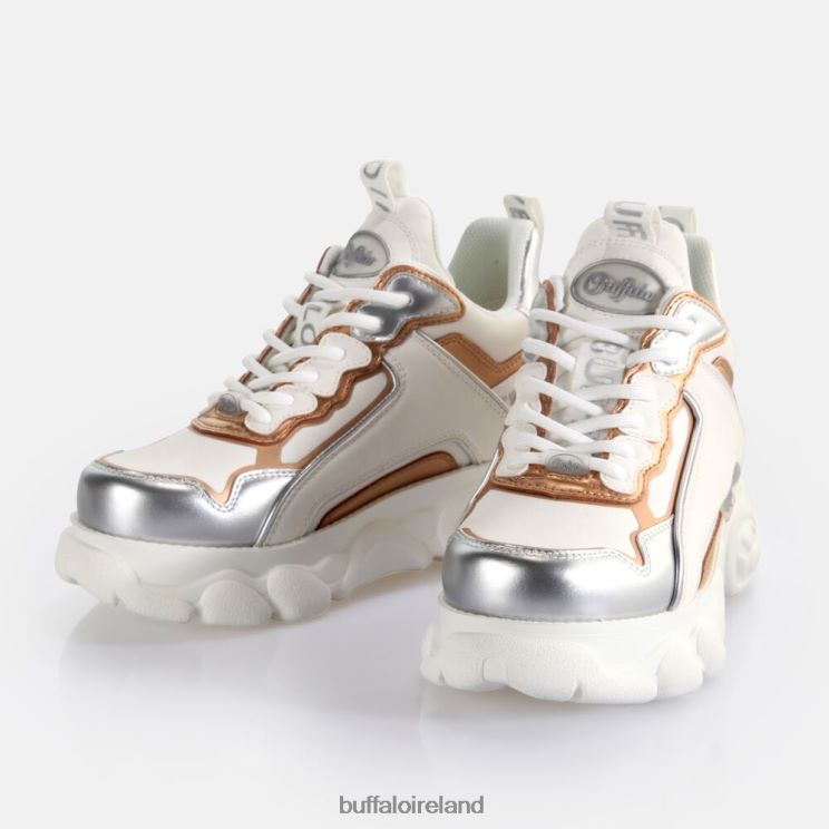 White/Silver/Gold Buffalo CLD Chai trainer Low vegan |Sneakers F06ZHH77 - Image 4