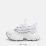 White With Silver Chain Buffalo Binary Chain Trainer Low vegan |Sneakers F06ZHH346